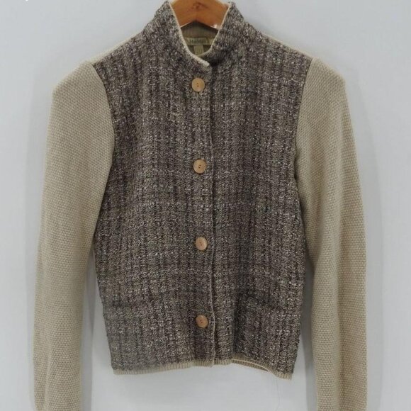 MaxMara Sweaters - Max Mara Women's Beige Brown Long Sleeve Cardigan Sweater Size Small w/COA